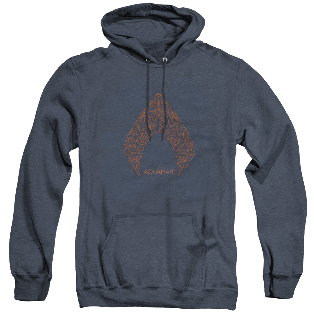 Aquaman Movie Aqua Paisley - Heather Pullover Hoodie