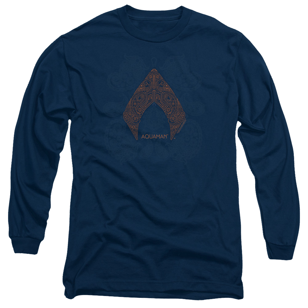 Aquaman Movie Aqua Paisley - Men's Long Sleeve T-Shirt