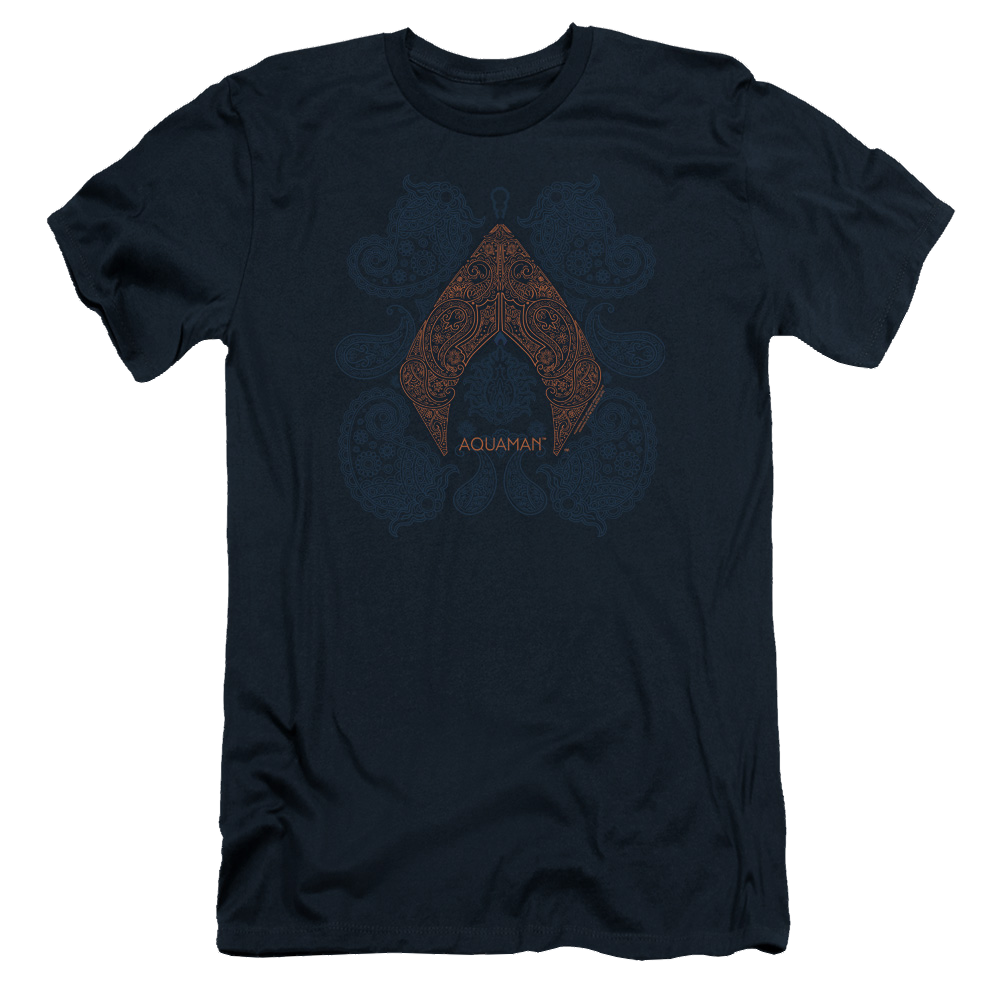 Aquaman Movie Aqua Paisley - Men's Slim Fit T-Shirt