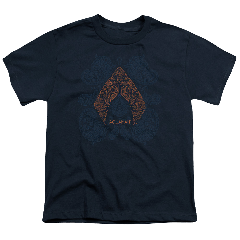 Aquaman Movie Aqua Paisley - Youth T-Shirt