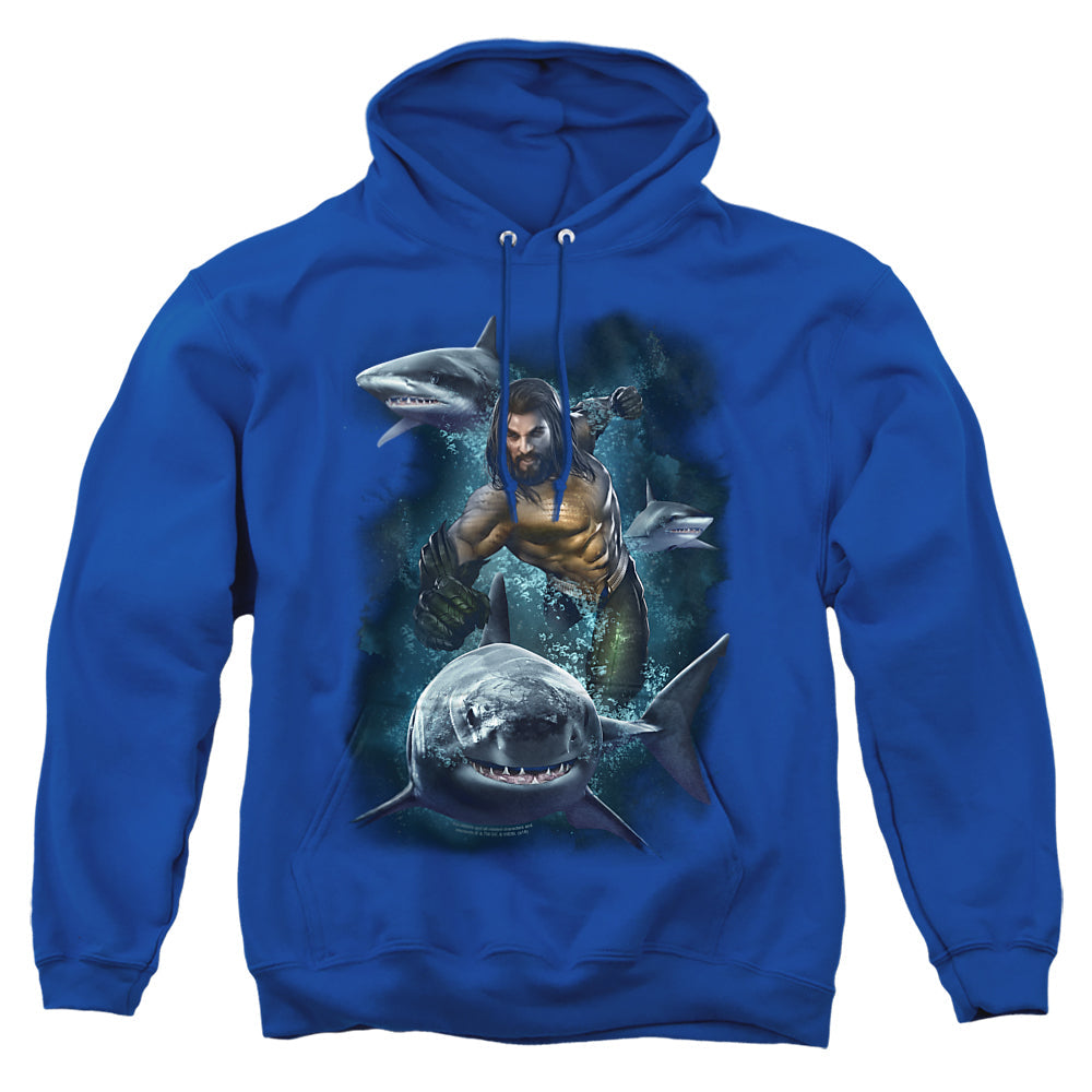 Aquaman Movie Swimming With Sharks Mens Hoodie Black
