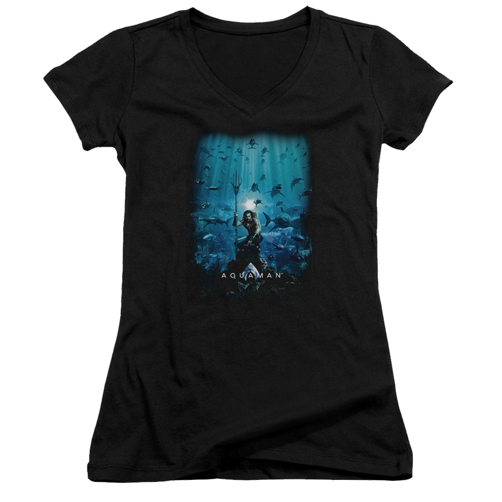 Aquaman Movie Poster - Juniors V-Neck T-Shirt