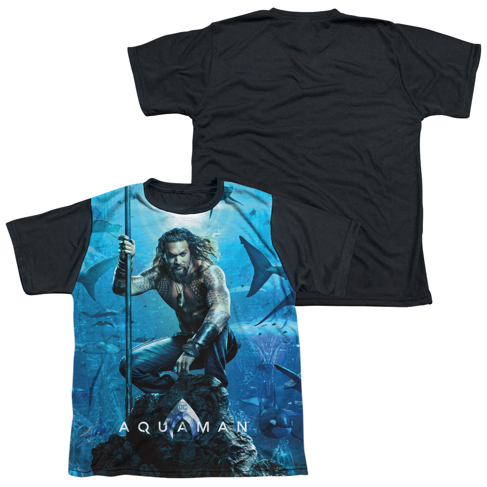 Aquaman Movie Poster - Youth Black Back T-Shirt