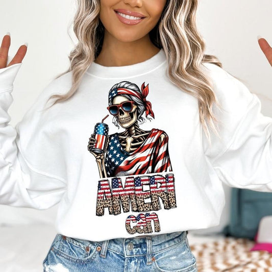 Ameri Can Funny Skeleton  Trendy 4th of July Sarcastic Skeleton American  Snarky Fourth of July