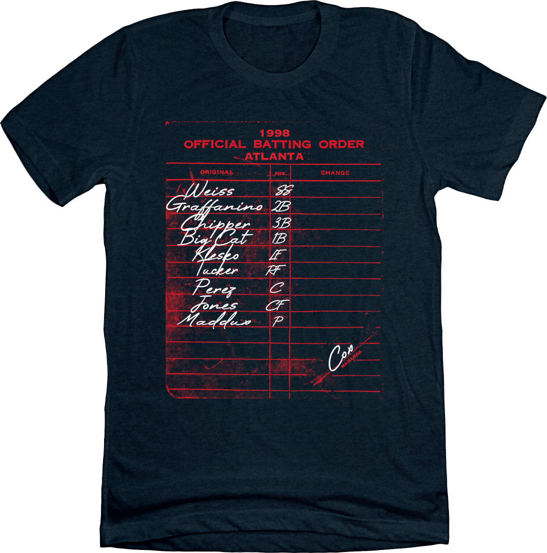 1998 Atlanta Batting Lineup Tee