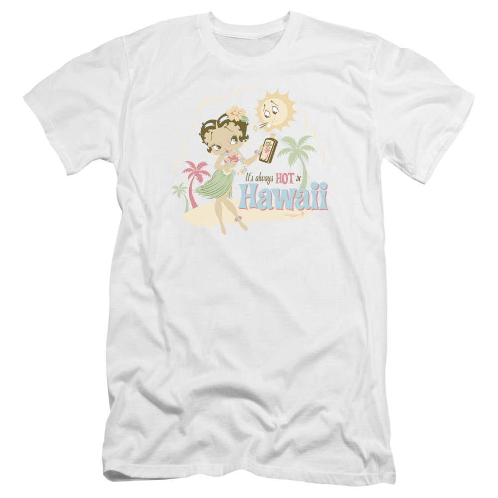 Betty Boop Hot In Hawaii - Men's Premium Slim Fit T-Shirt