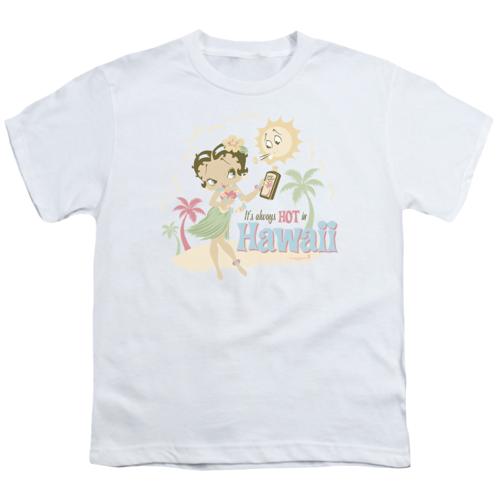 Betty Boop Hot In Hawaii - Youth T-Shirt