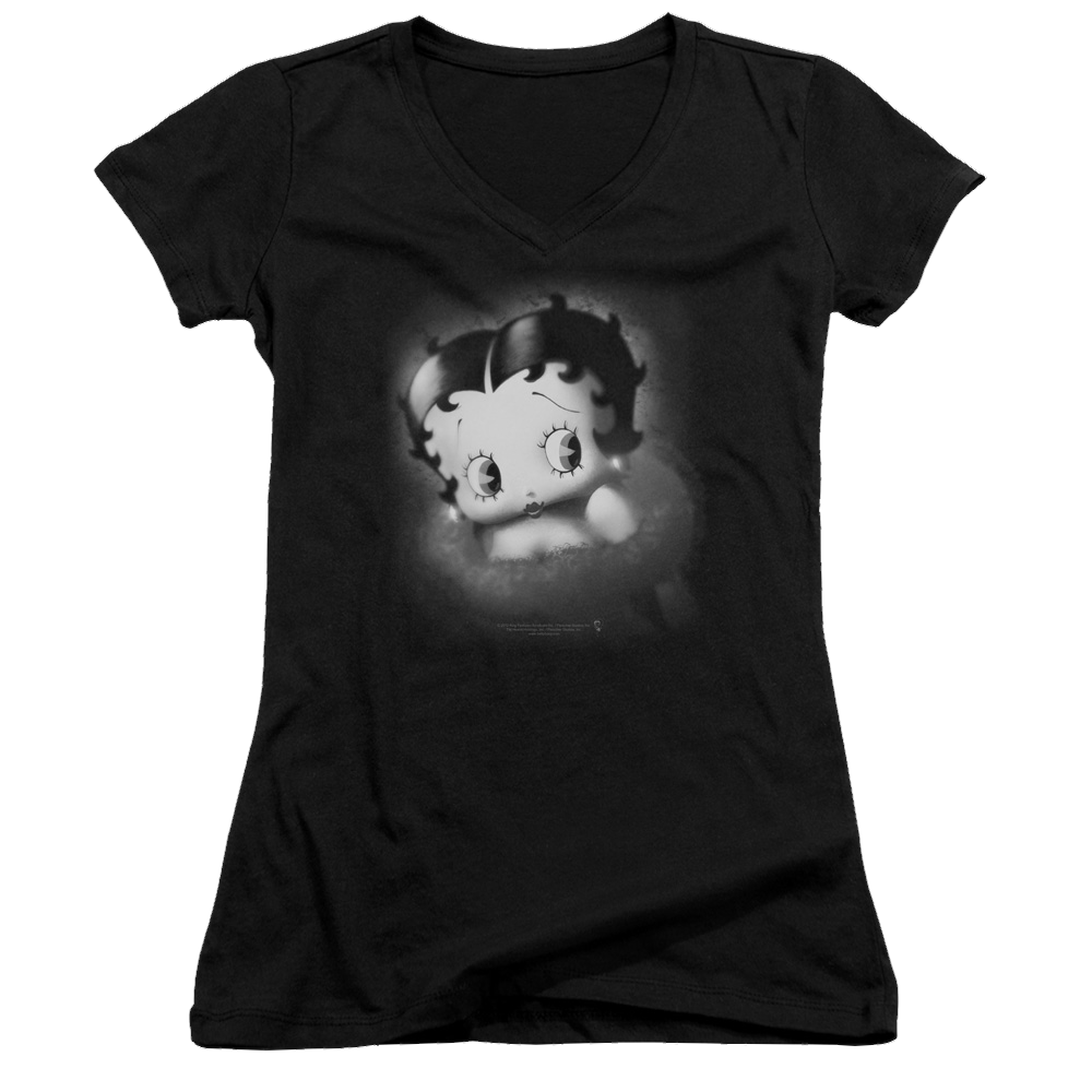Betty Boop Vintage Star - Juniors V-Neck T-Shirt