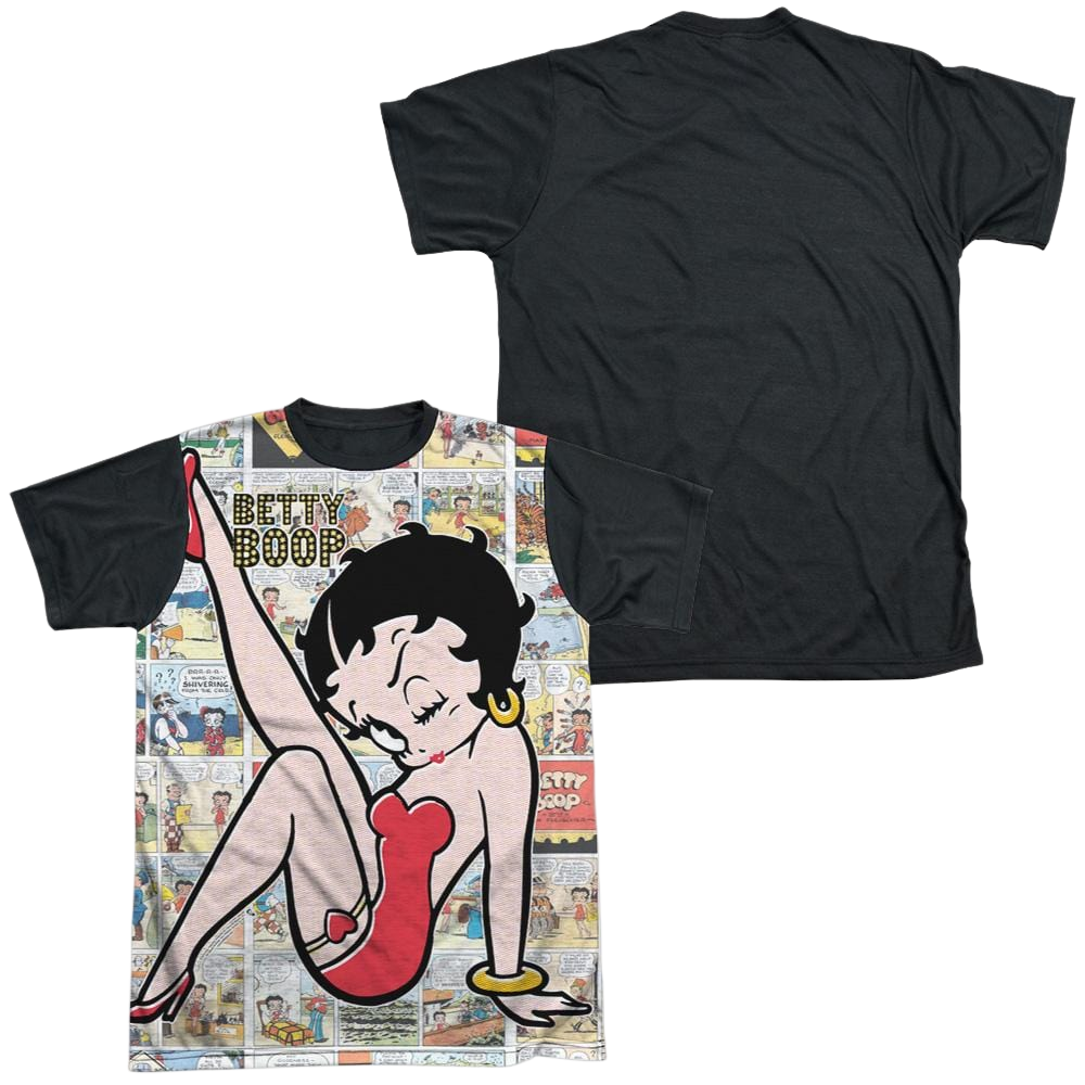 Betty Boop Vintage Strips - Men's Black Back T-Shirt