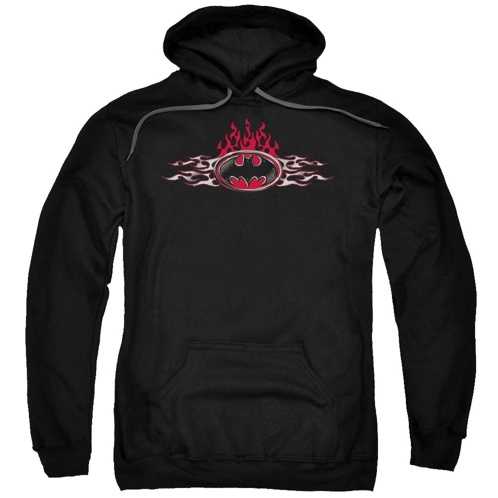 Batman Steel Flames Logo - Pullover Hoodie