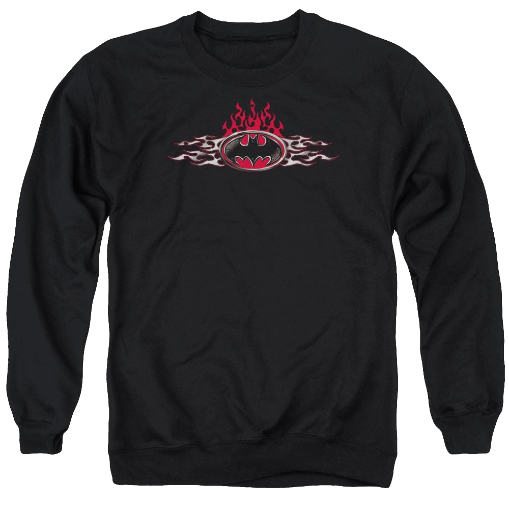 Batman Steel Flames Logo - Men's Crewneck Sweatshirt