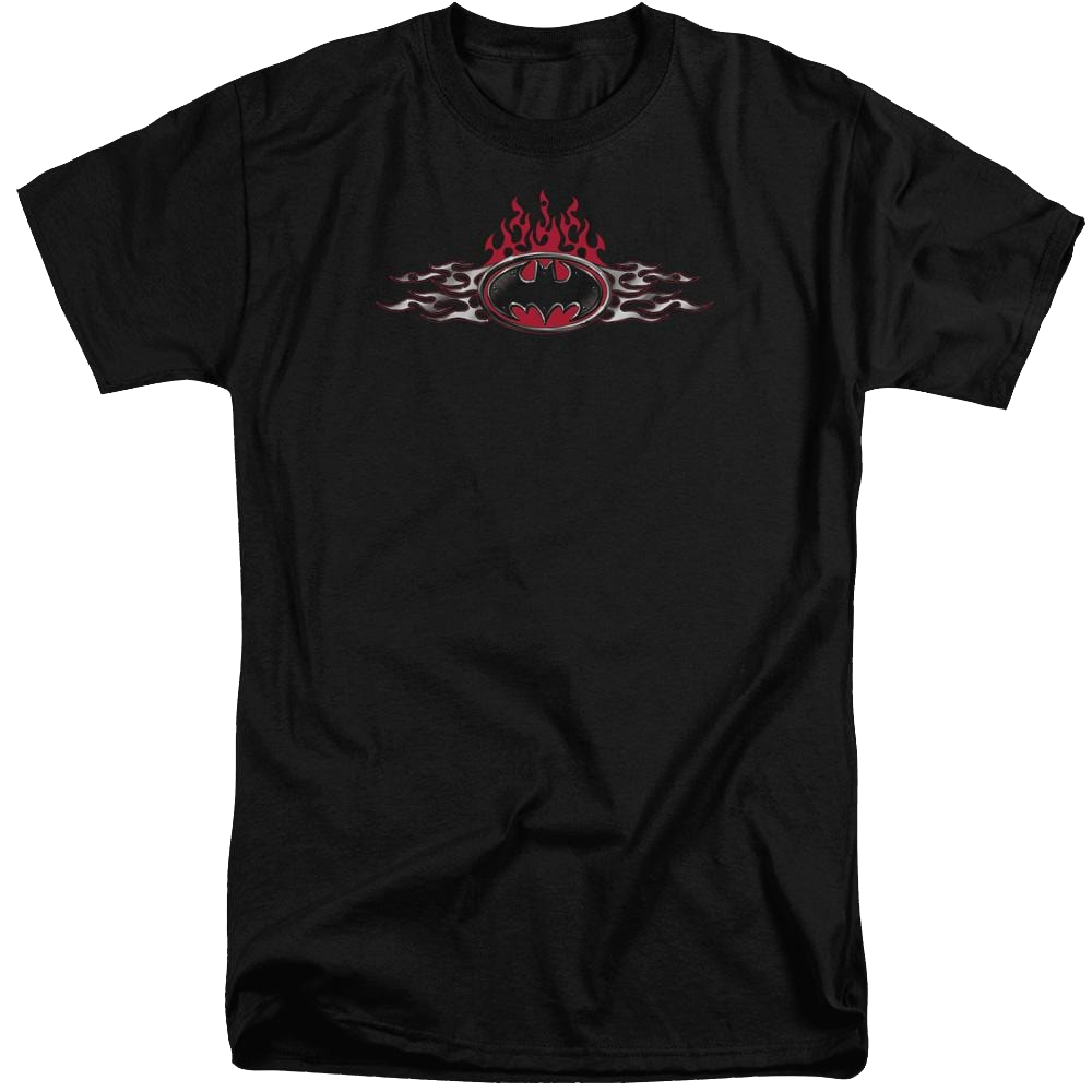 Batman Steel Flames Logo - Men's Tall Fit T-Shirt
