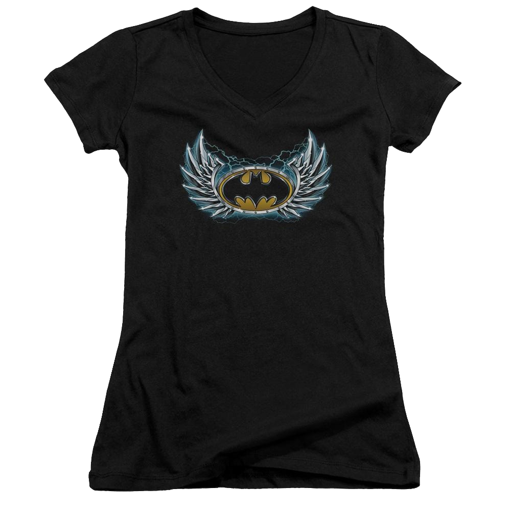 Batman Steel Wings Logo - Juniors V-Neck T-Shirt