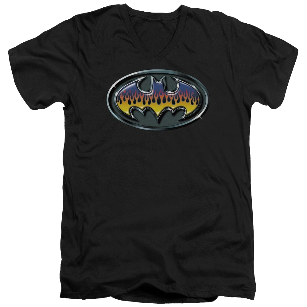 Batman Hot Rod Shield - Men's V-Neck T-Shirt