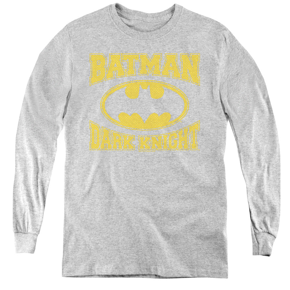 Batman Dark Knight Jersey Long Sleeve Kids Youth T Shirt Athletic Heather