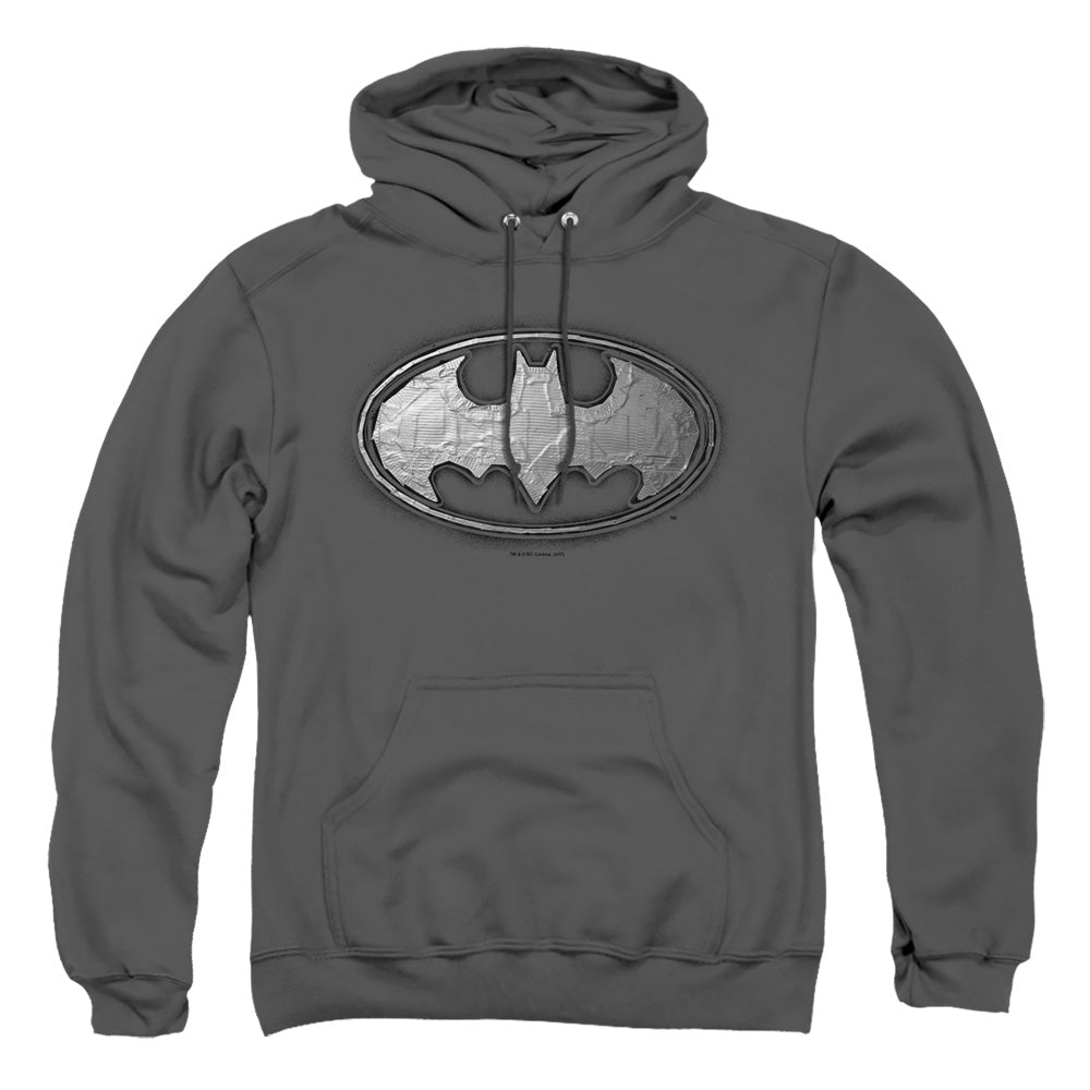 Batman Duct Tape Logo Mens Hoodie Charcoal