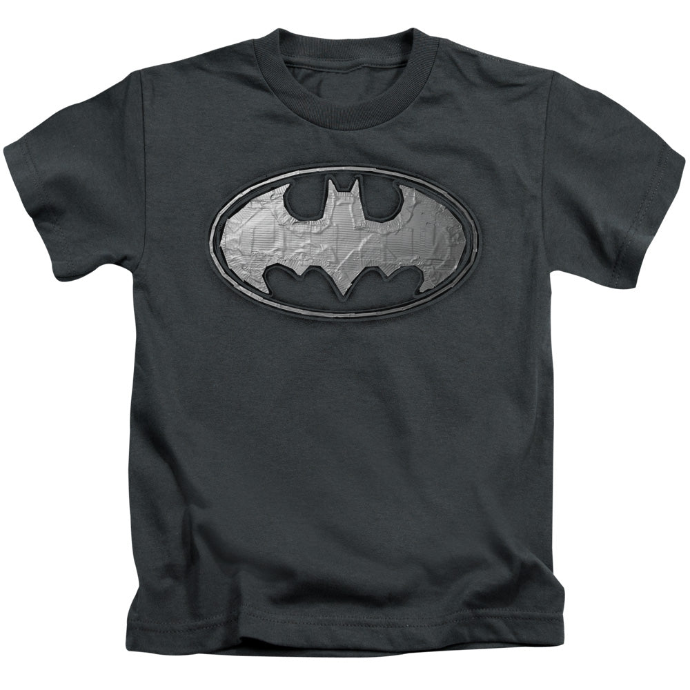 Batman Duct Tape Logo Juvenile Kids Youth T Shirt Charcoal