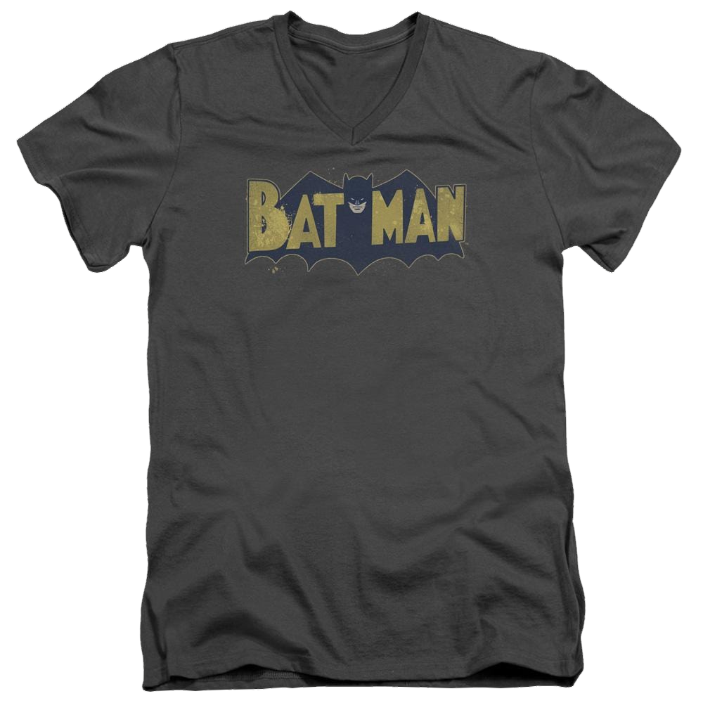 Batman Vintage Logo Splatter - Men's V-Neck T-Shirt