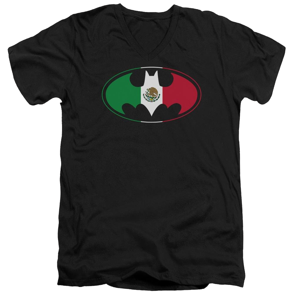Batman Mexican Flag Shield - Men's V-Neck T-Shirt