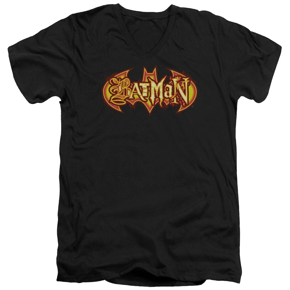 Batman Fiery Shield - Men's V-Neck T-Shirt