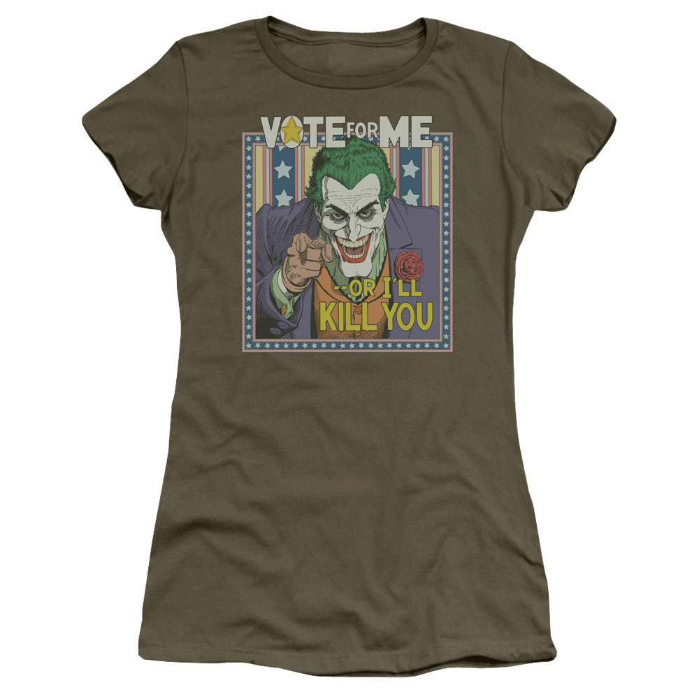 Batman Dark Detective #1 Junior Sheer Cap Sleeve Womens T Shirt Military Green