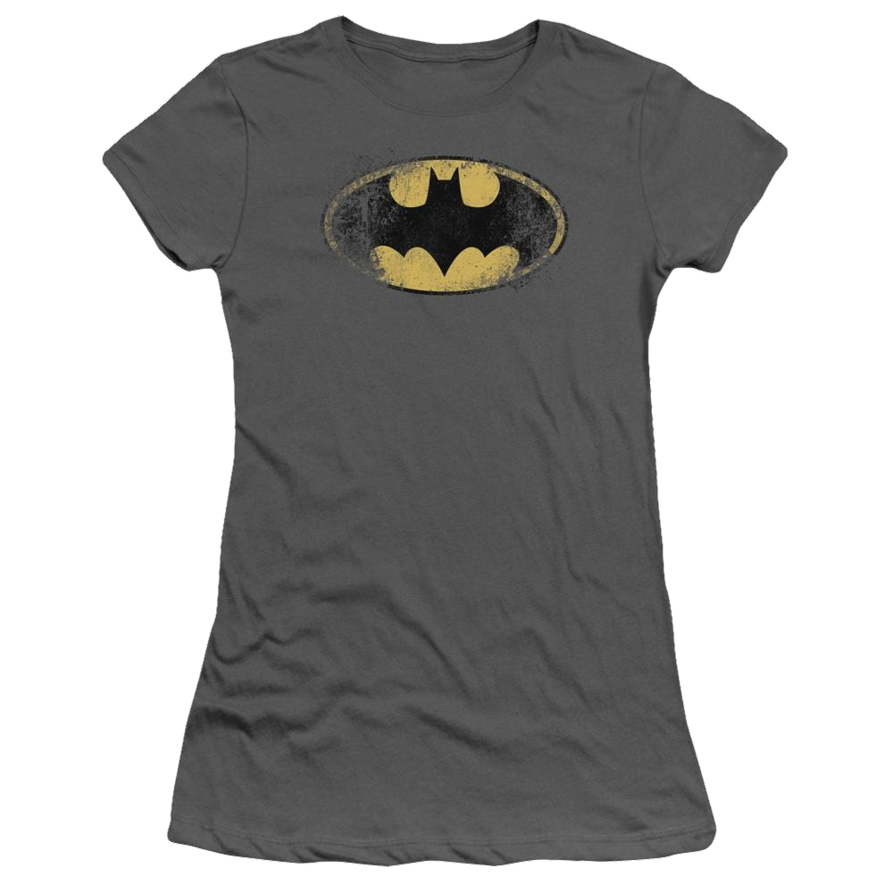 Batman Destroyed Logo - Juniors T-Shirt