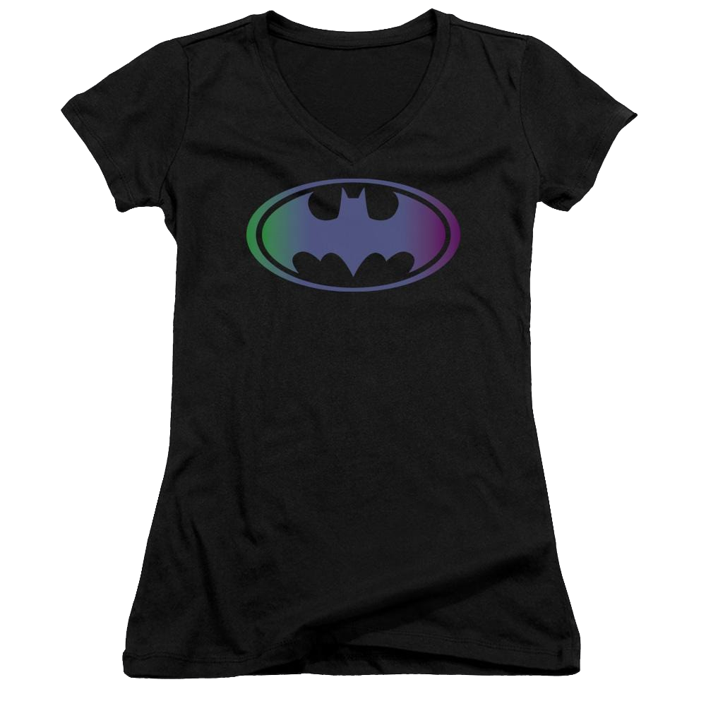Batman Gradient Bat Logo - Juniors V-Neck T-Shirt