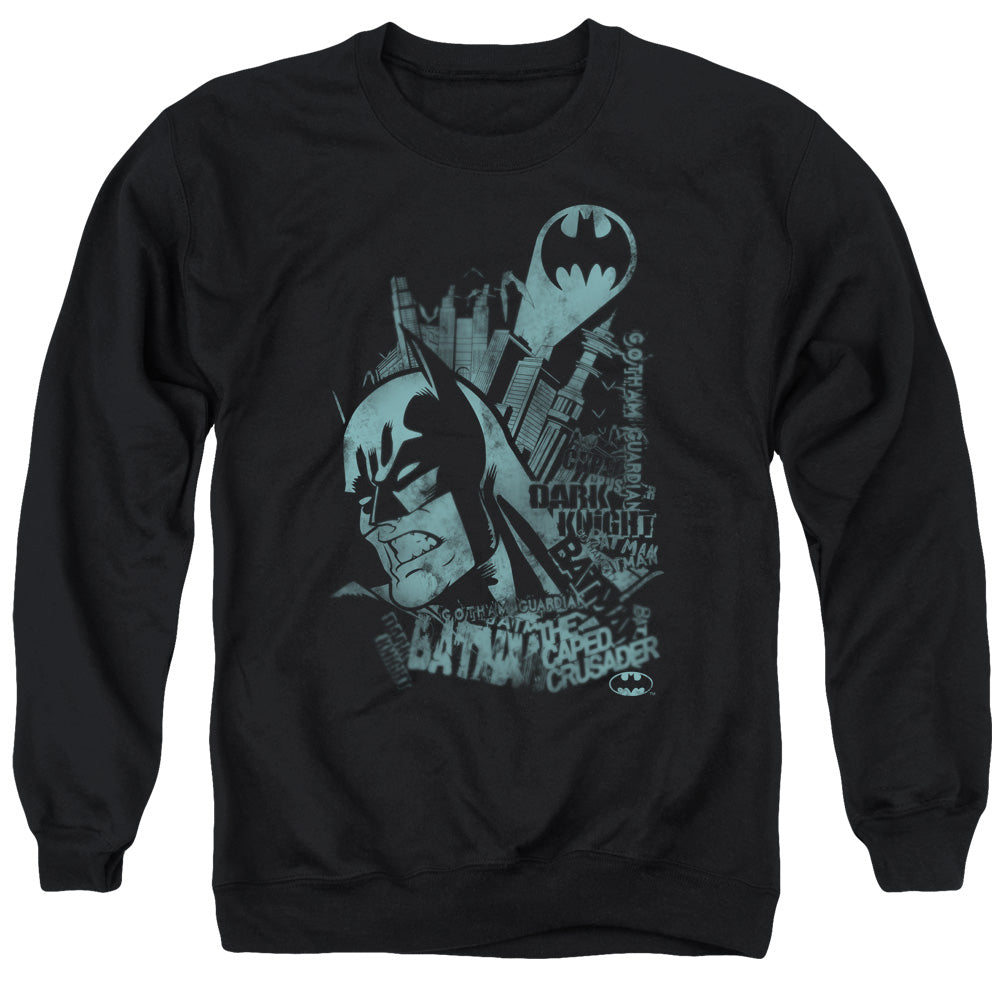Batman Grited Teeth Mens Crewneck Sweatshirt Black