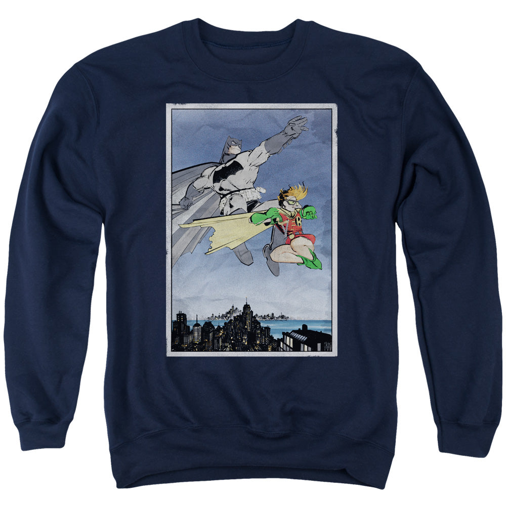 Batman Dkr Duo Mens Crewneck Sweatshirt Navy Blue