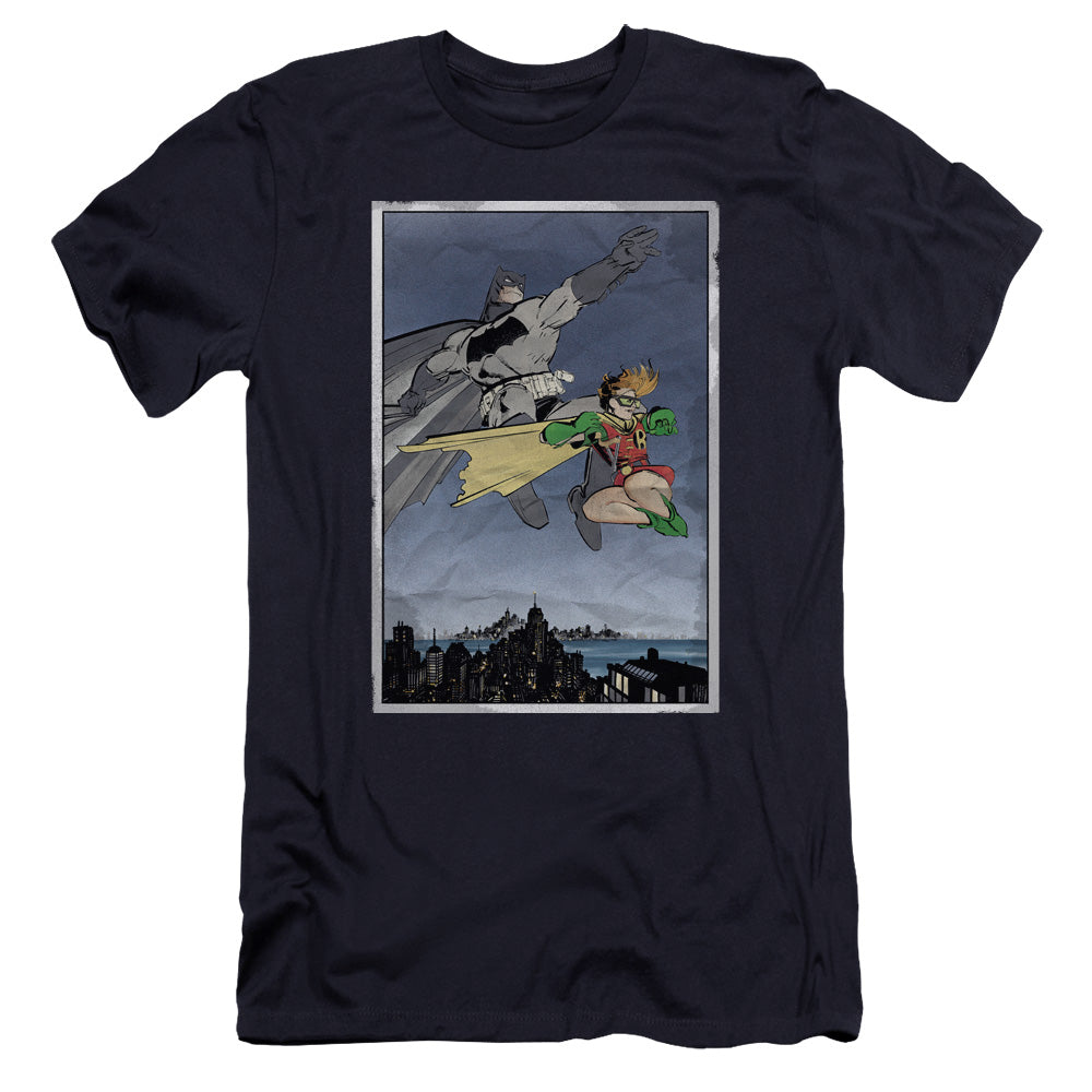 Batman Dkr Duo Premium Bella Canvas Slim Fit Mens T Shirt Navy Blue