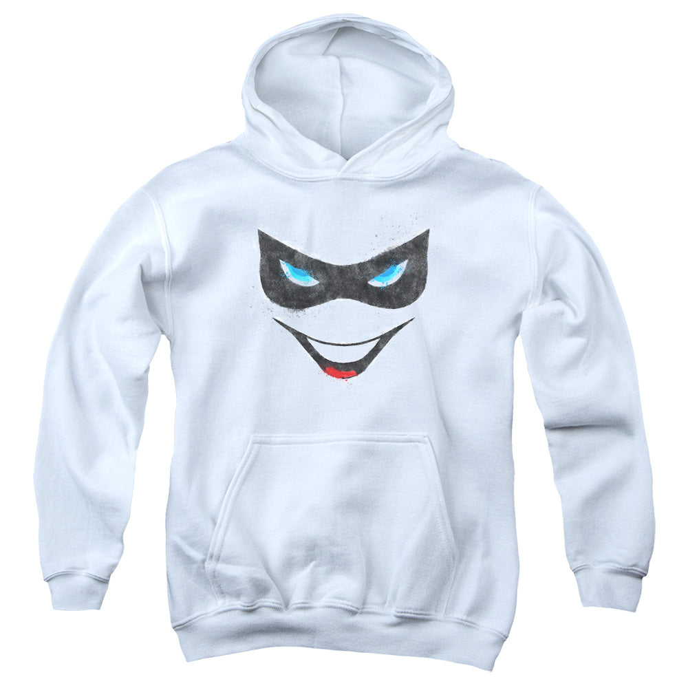 Batman Harley Face Kids Youth Hoodie White