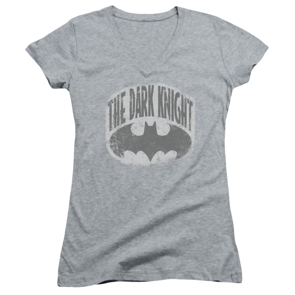 Batman Dark Knight Shield - Juniors V-Neck T-Shirt