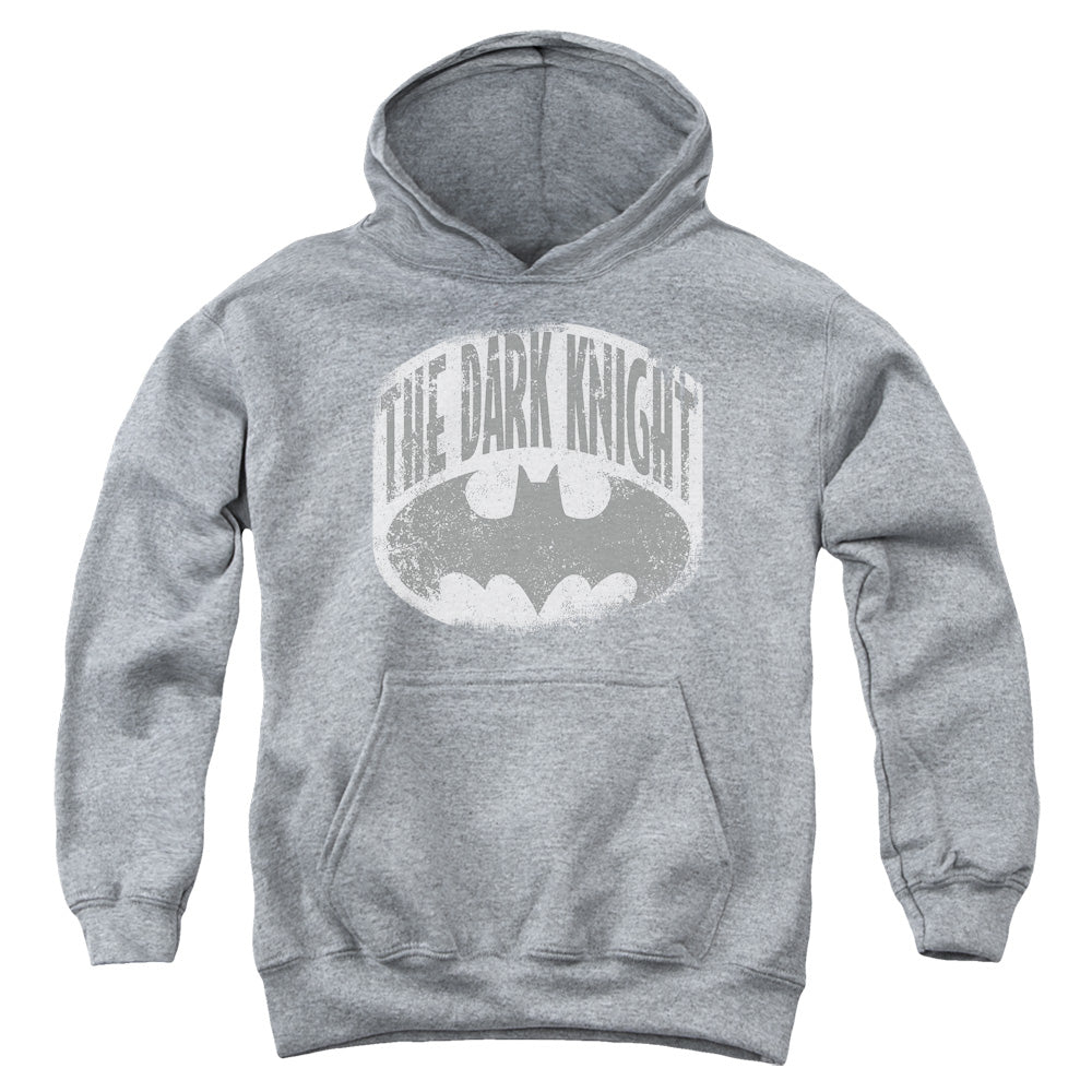 Batman Dark Knight Shield Kids Youth Hoodie Heather