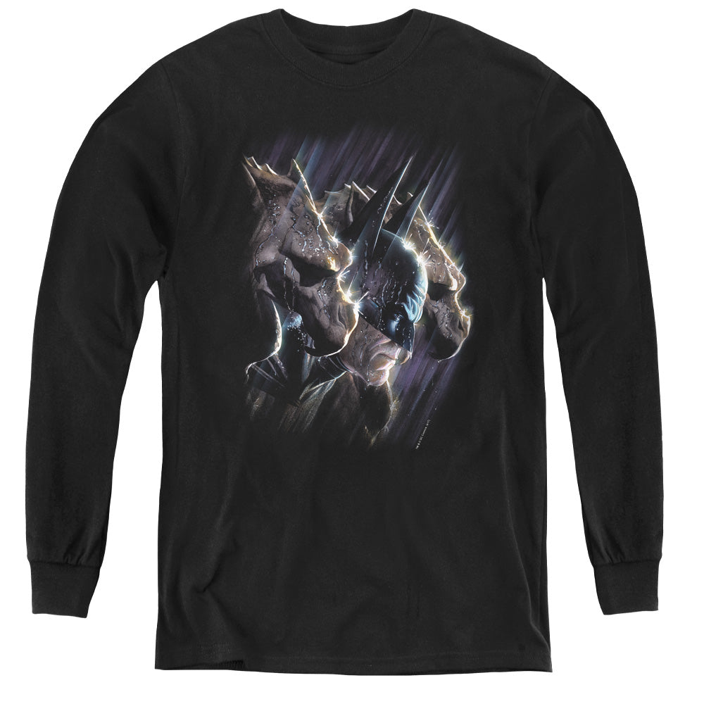 Batman Gargoyles Long Sleeve Kids Youth T Shirt Black