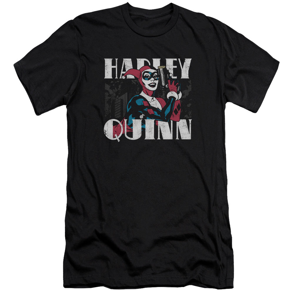 Batman Harley Bold Premium Bella Canvas Slim Fit Mens T Shirt Black
