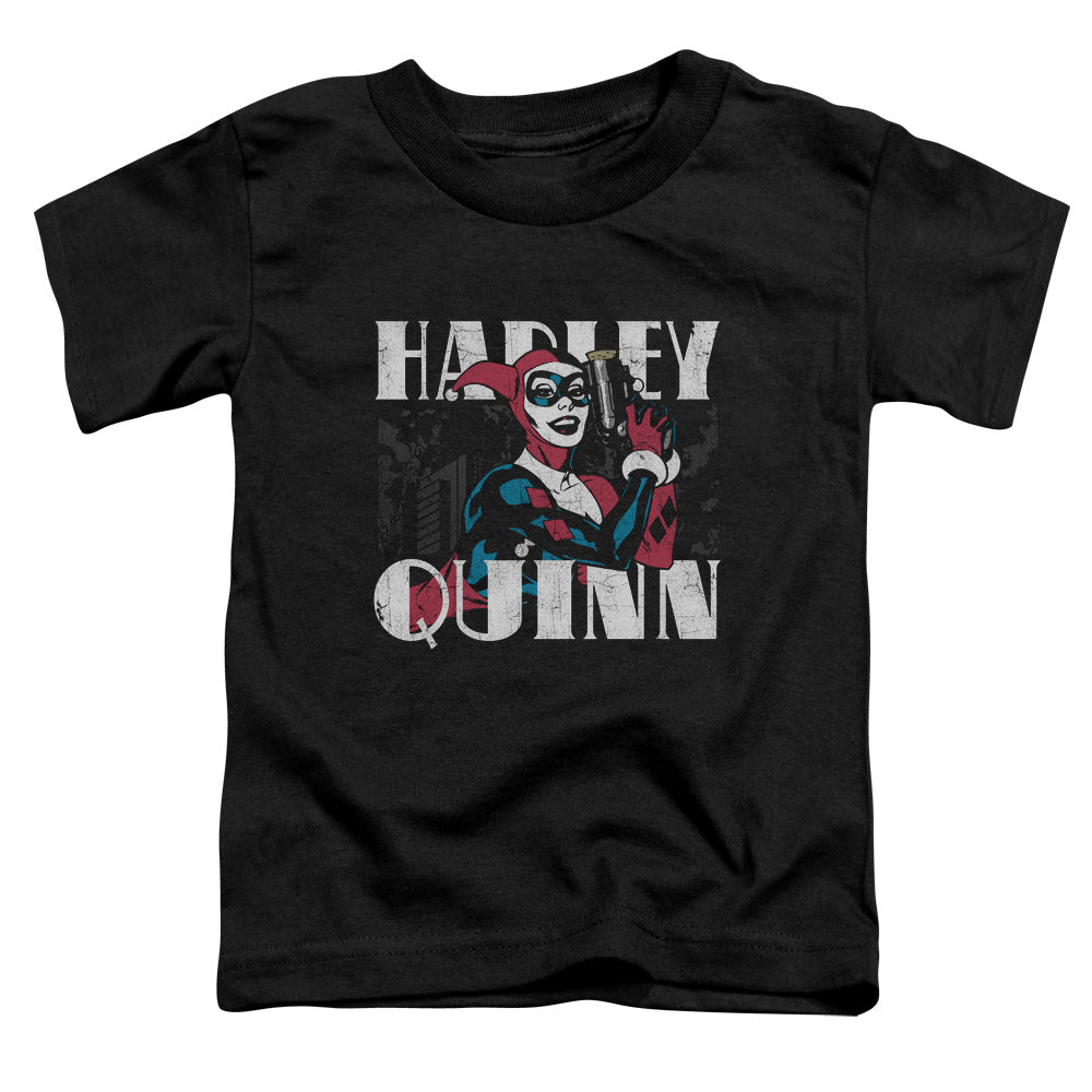 Batman Harley Bold Toddler Kids Youth T Shirt Black