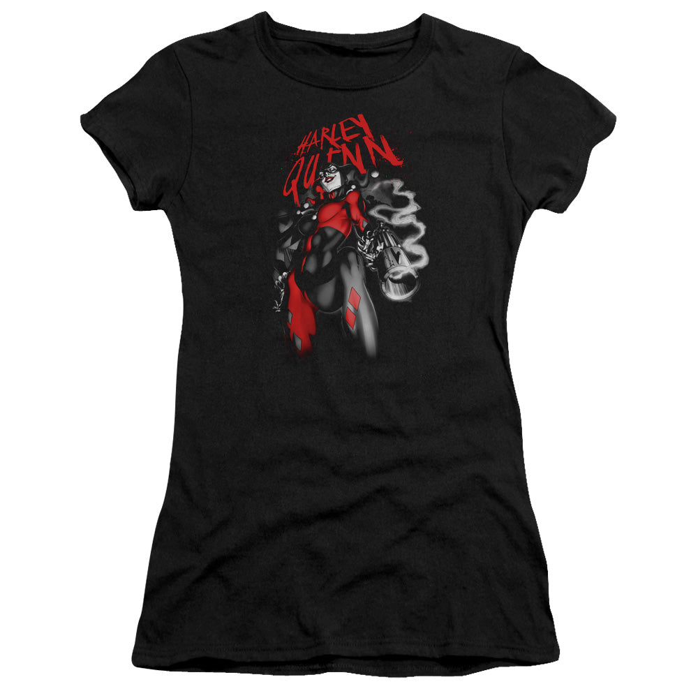 Batman Down The Barrel Junior Sheer Cap Sleeve Womens T Shirt Black
