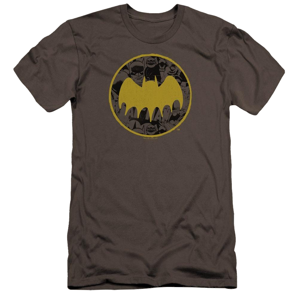 Batman Vintage Symbol Collage - Men's Premium Slim Fit T-Shirt