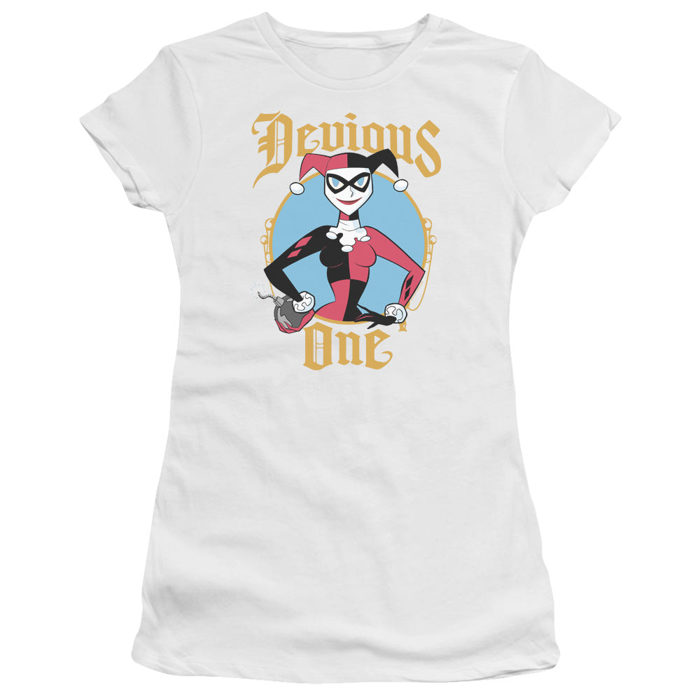 Batman Devious One Junior Sheer Cap Sleeve Womens T Shirt White