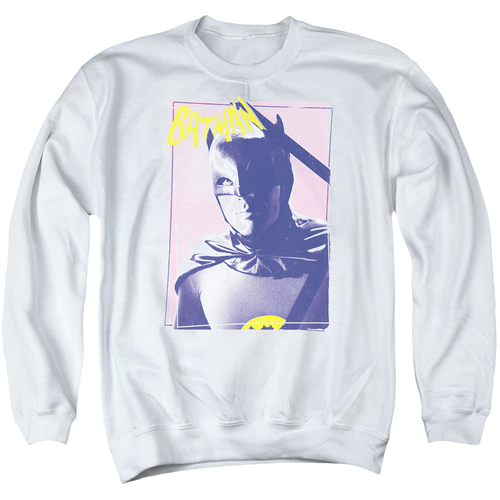 Batman Classic Tv Wayne 80s Mens Crewneck Sweatshirt White
