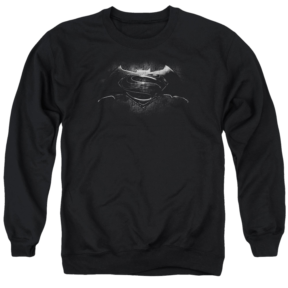 Batman v Superman Bw Logo - Men's Crewneck Sweatshirt Style004