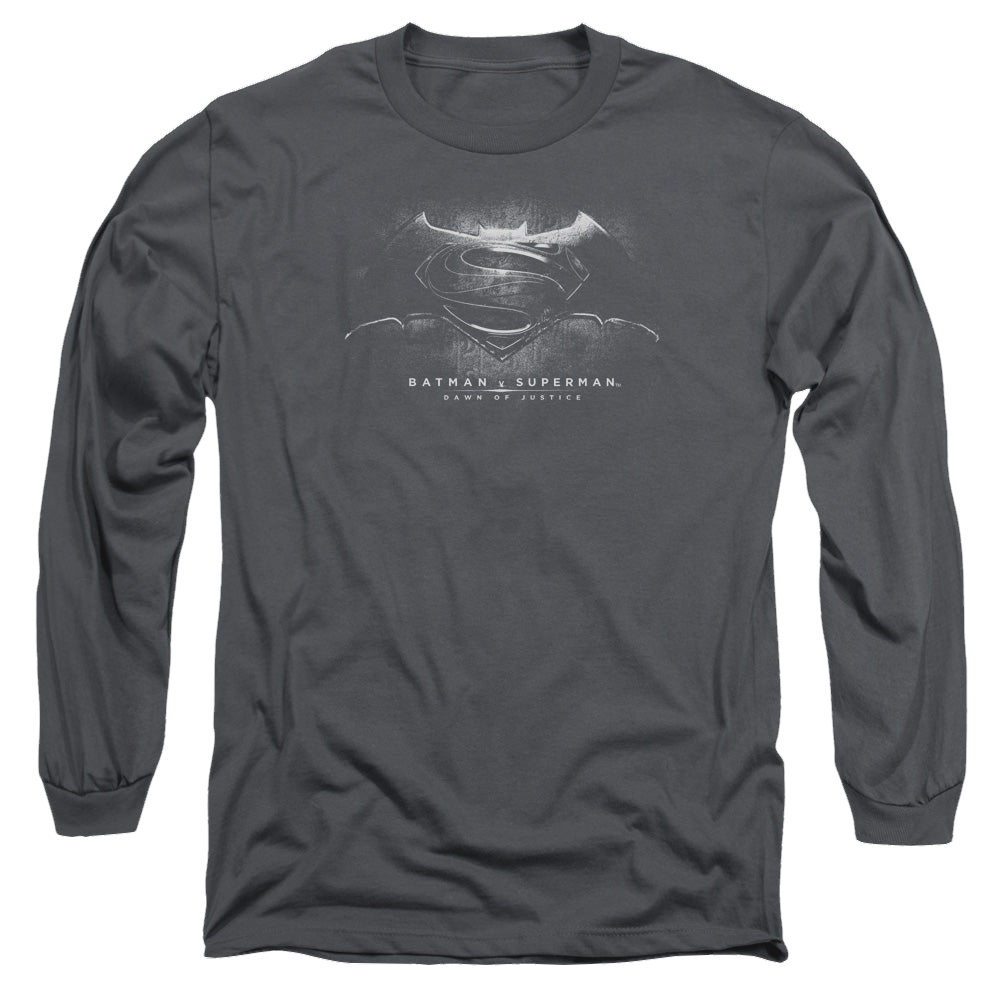 Batman v Superman Bw Logo - Men's Long Sleeve T-Shirt Style003