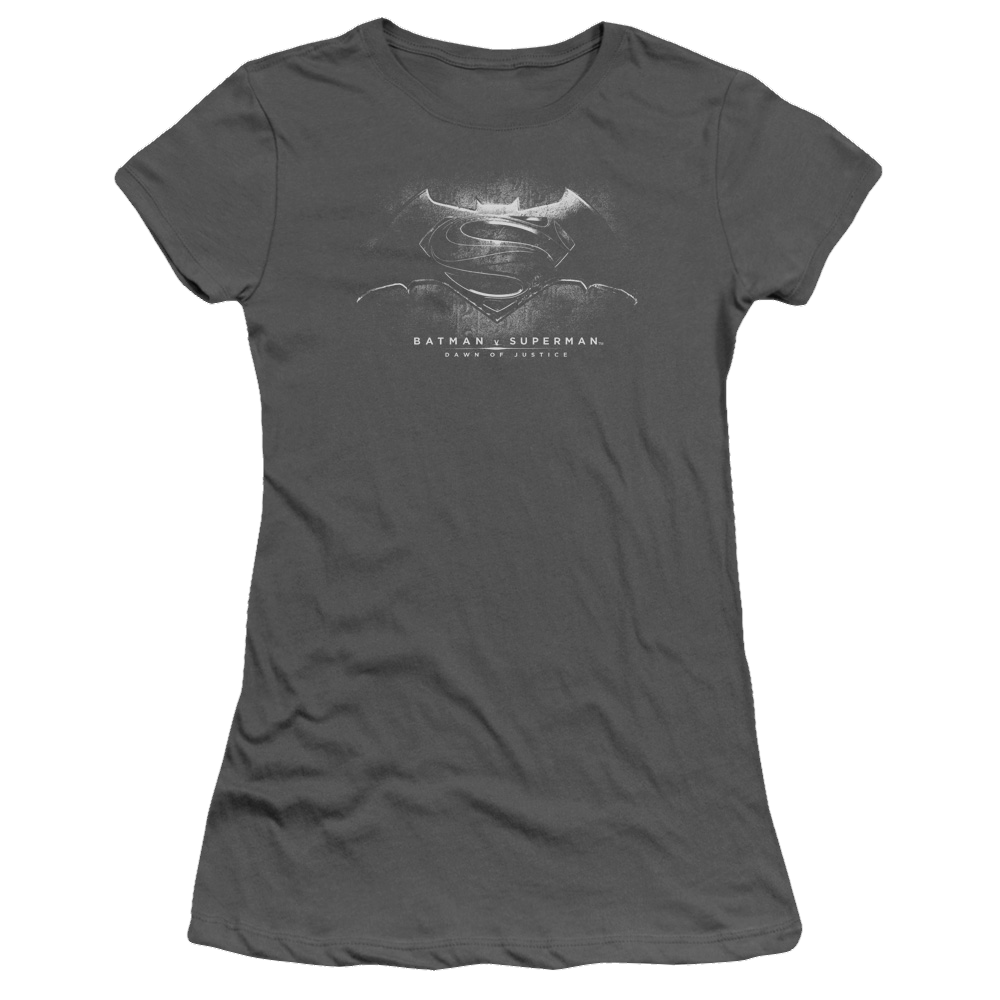 Batman v Superman Bw Logo - Juniors T-Shirt Style005