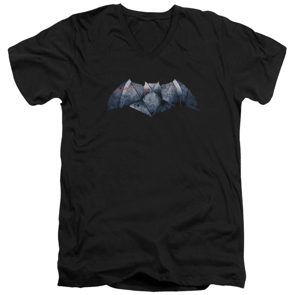 Batman v Superman Plated Bat Logo - Men's V-Neck T-Shirt