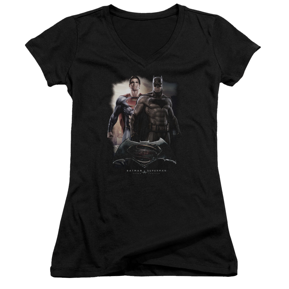 Batman v Superman Dawn - Juniors V-Neck T-Shirt