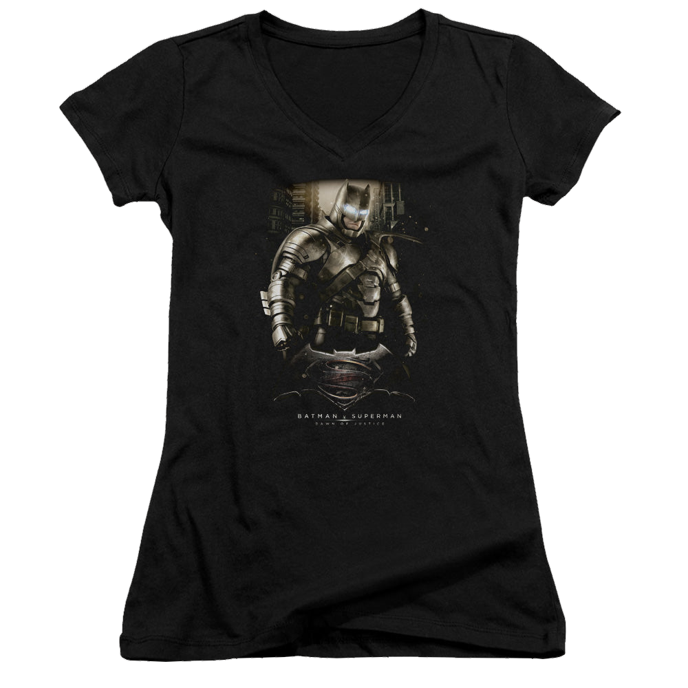 Batman v Superman Bats Ground Zero - Juniors V-Neck T-Shirt