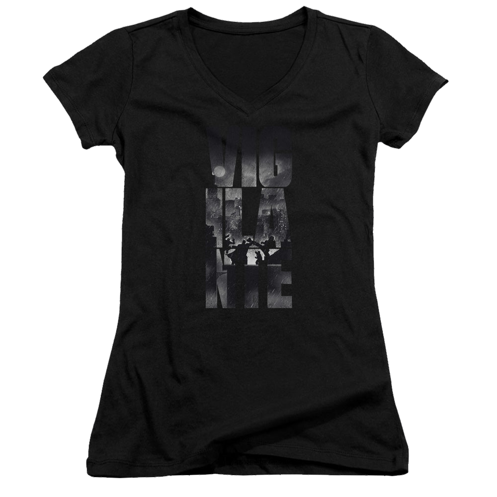 Batman v Superman Rainy Viglante - Juniors V-Neck T-Shirt Style001