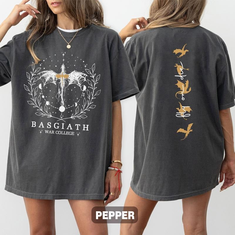 Basgiath War College Double-Sided Shirt, Fourth Wing Shirt, Dragon Rider Shirt, Basgiath War College Gift, Bookish Shirt, Xaden Riorson Shirt, Rebecca Yarros