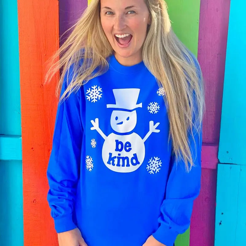 Be Kind Snowman Long Sleeve Tee