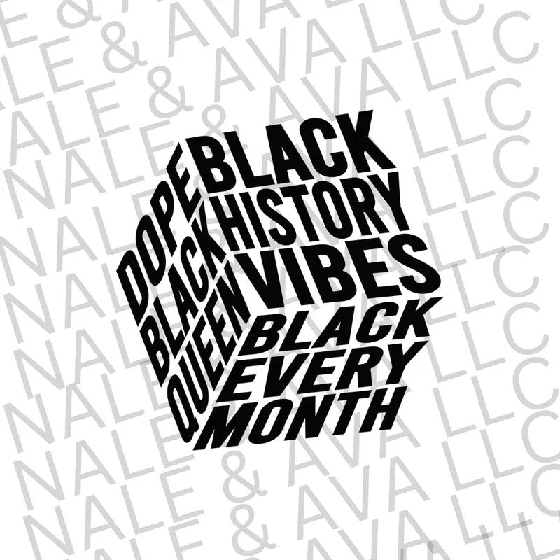 Black History Vibes Cube Screen Print Transfer